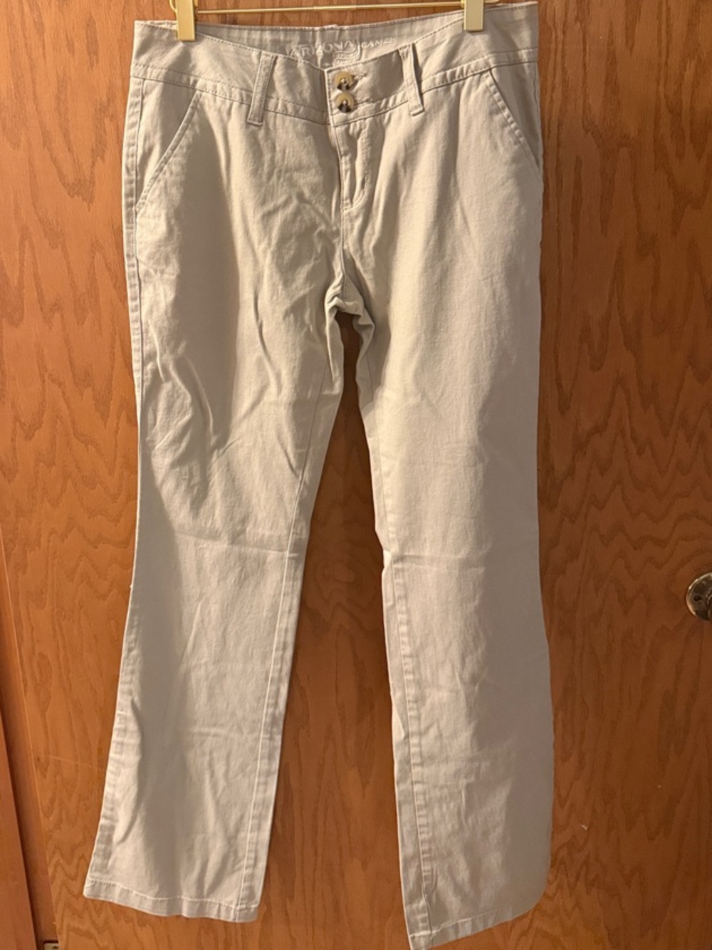 Arizona Jean Company Women's Boot Cut Pants in Light Beige 9Long